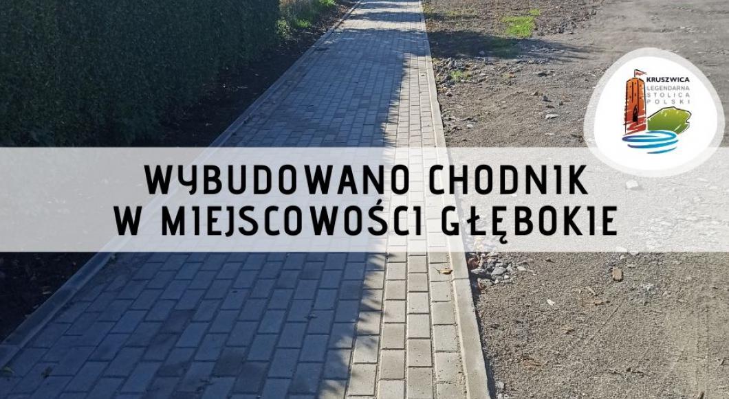 Wybudowano chodnik w miejscowości Głębokie