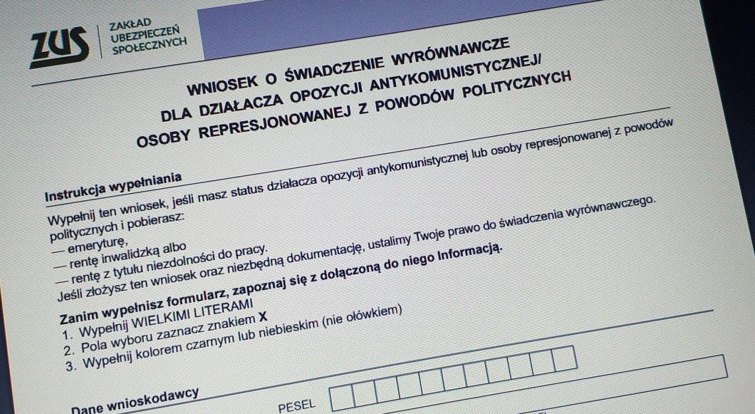 Świadczenie wyrównawcze dla byłych opozycjonistów 